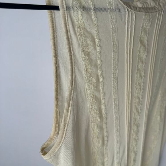 The Limited Sleeveless Lace Detail Top Ruffle Neck Tank Blouse - Picture 5 of 7